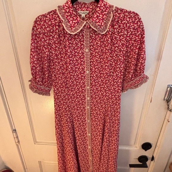 NWT Max Studio London Strawberry Button Up Maxi Dress XS - Picture 6 of 11
